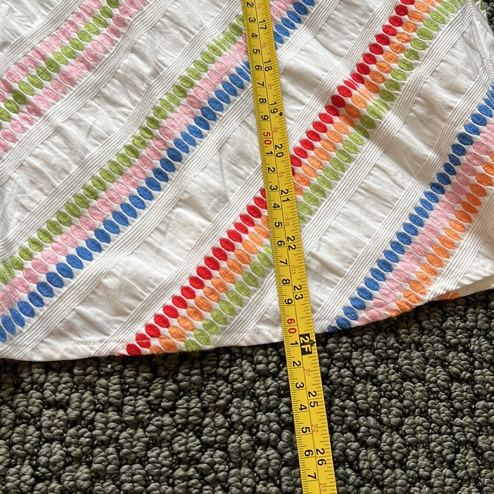 Talbots White Rainbow Chevron Patterned Skirt - image 3